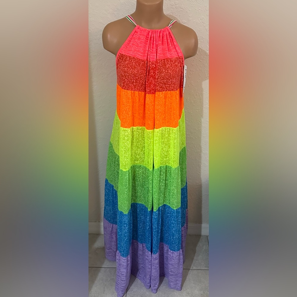 Pitusa Popsicle Halter Dress Rainbow-Petite NWT - Picture 8 of 13